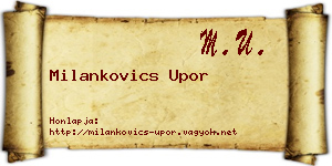 Milankovics Upor névjegykártya